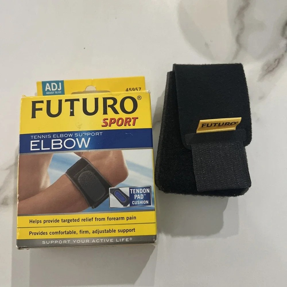 Futuro Sport Tennis Elbow Support Strap Adjustable Black with Tendon Pad 45957